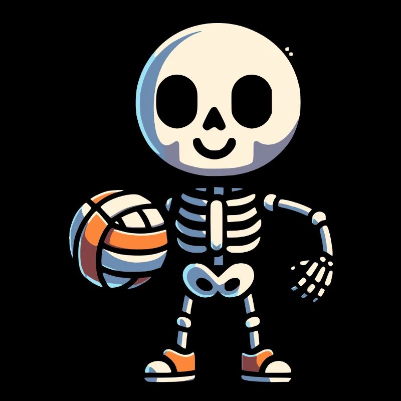 Skeleton avec volley-ball