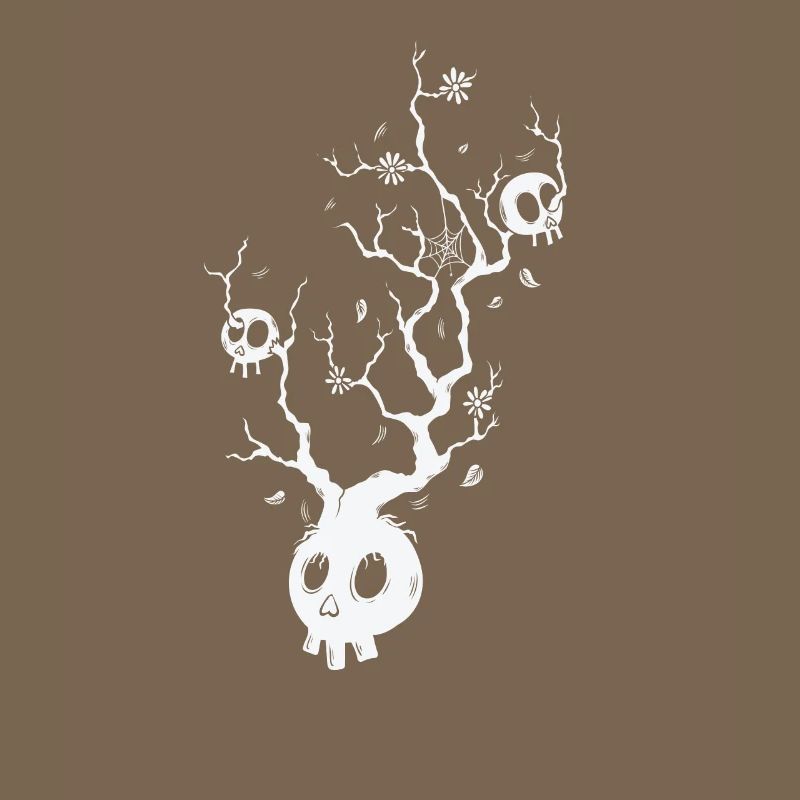 Bone Skull Tree Horror Gothic Style