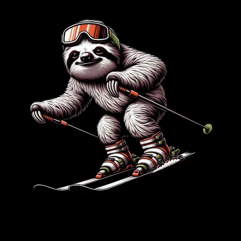 Sloth Skiing Winter Adventure