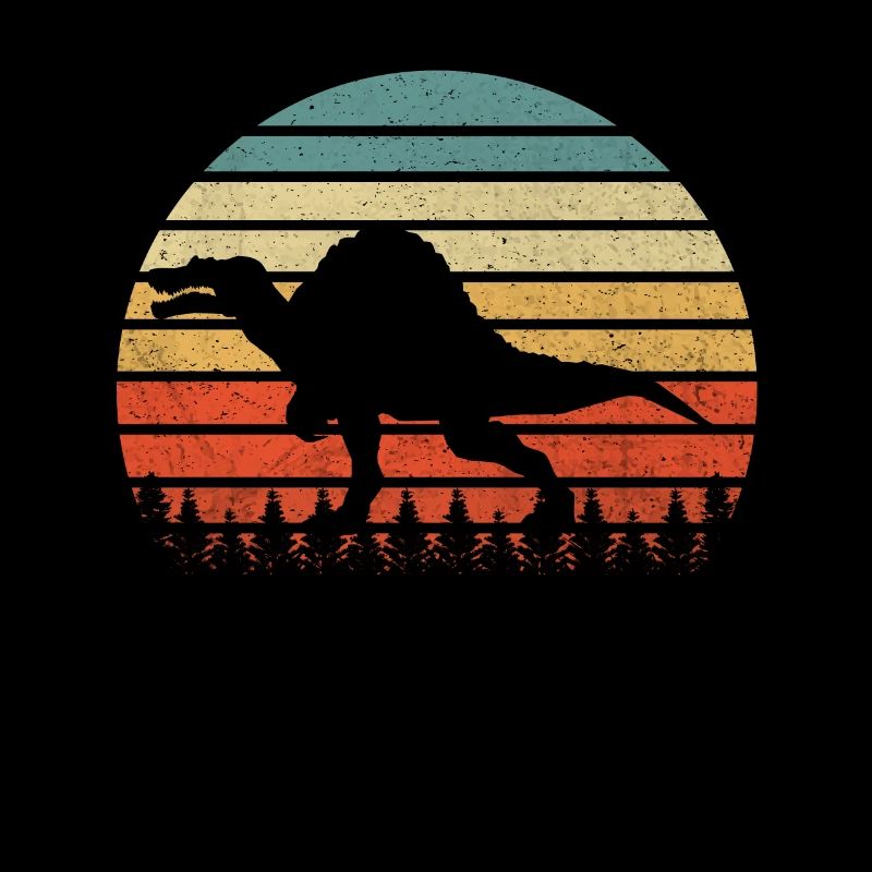 Vintage Spinosaurus Dinosaurus coucher de soleil rétro