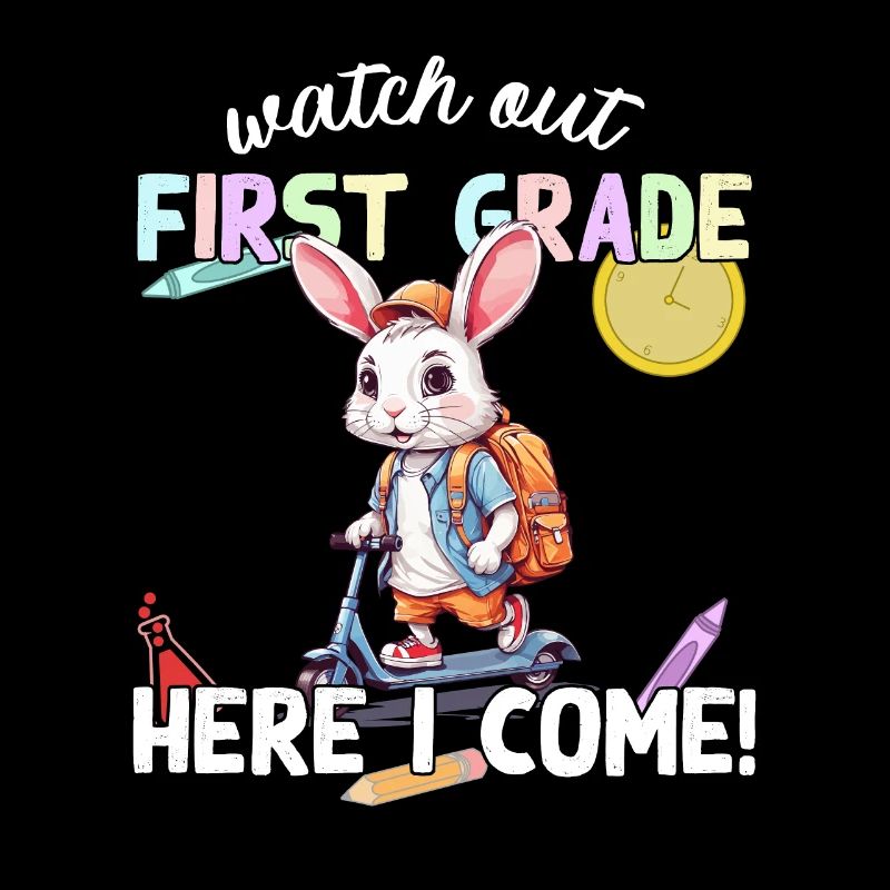 Lapin drôle sur scooter Retour à la conception de l’école