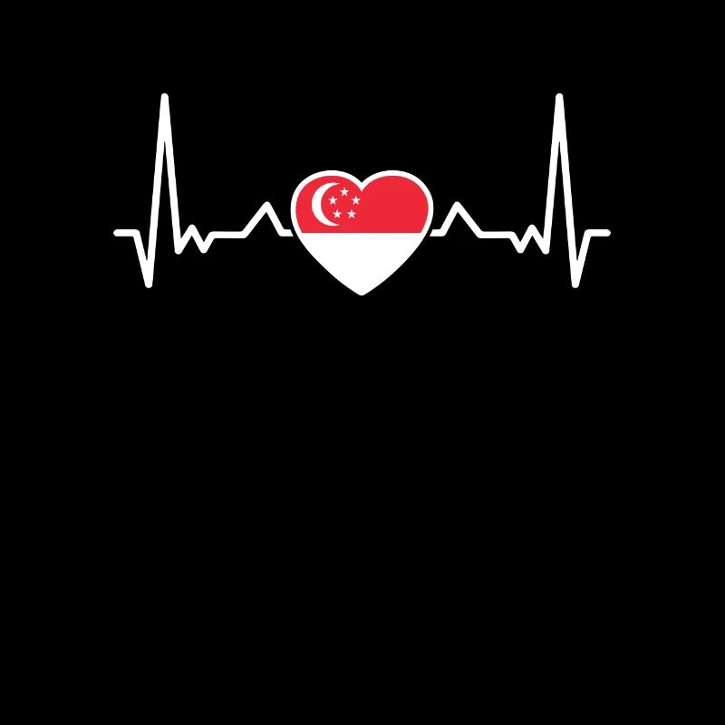 Drapeau de Singapour Heartbeat Singapour