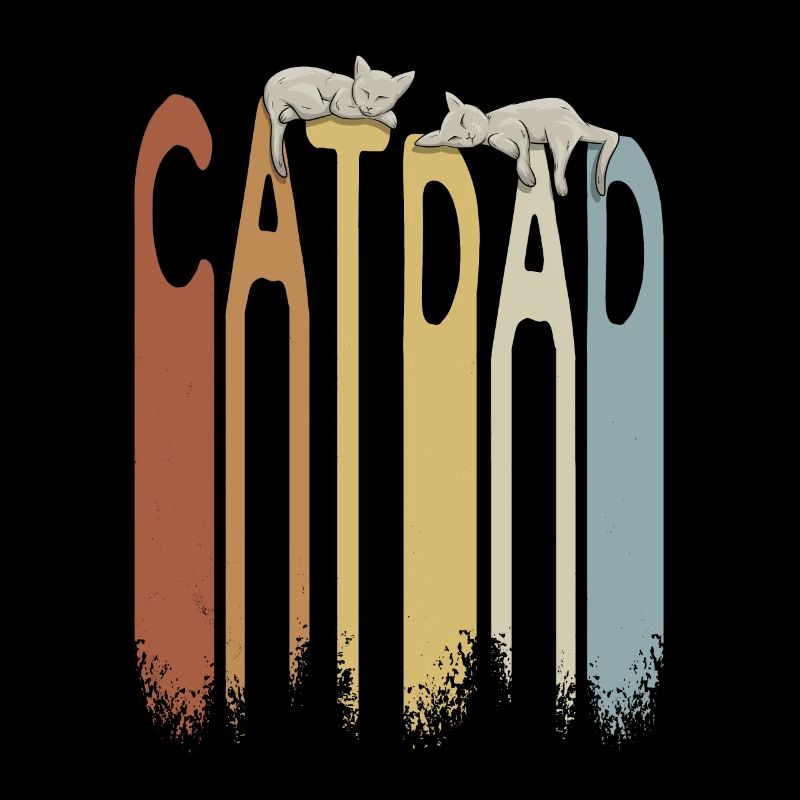 Retro Cat Dad Cat Dad with Sleeping Cats