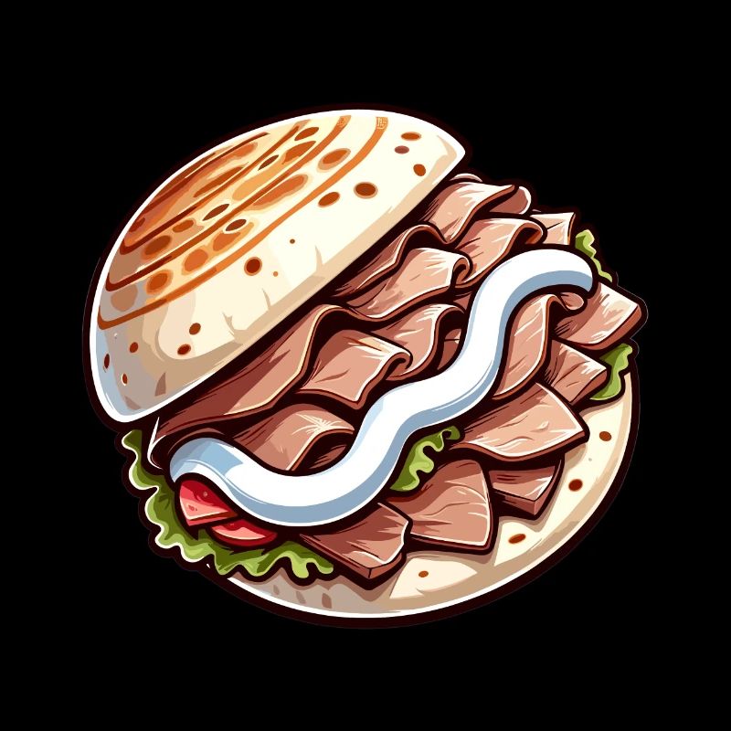 Doner kebab dans un style comique