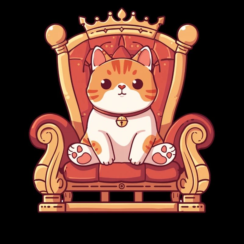 Throne King Meme Kitten Pet Lover