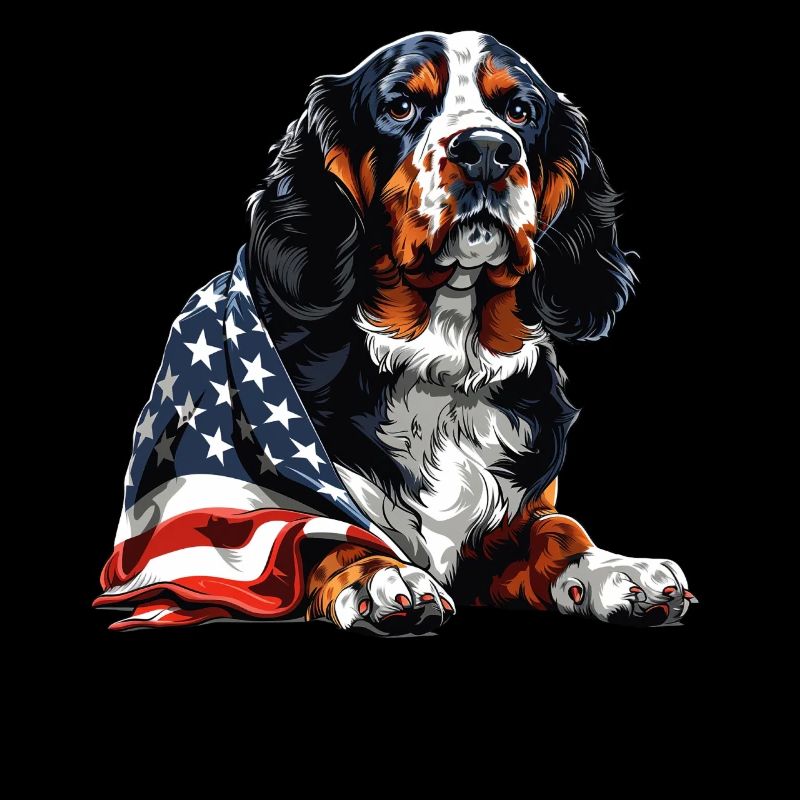Bouvier bernois 4 juillet Drapeau américain