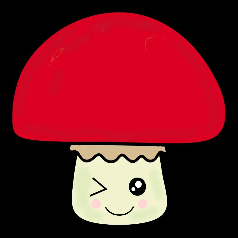 Kawaii mushroom cute red with face