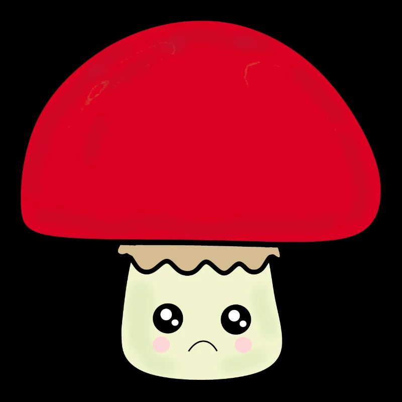 Champignon kawaii mignon rouge avec visage