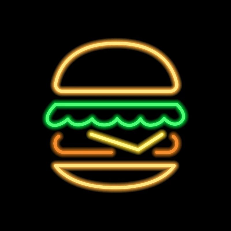Neon Burger - 80s Retro Neonreklame