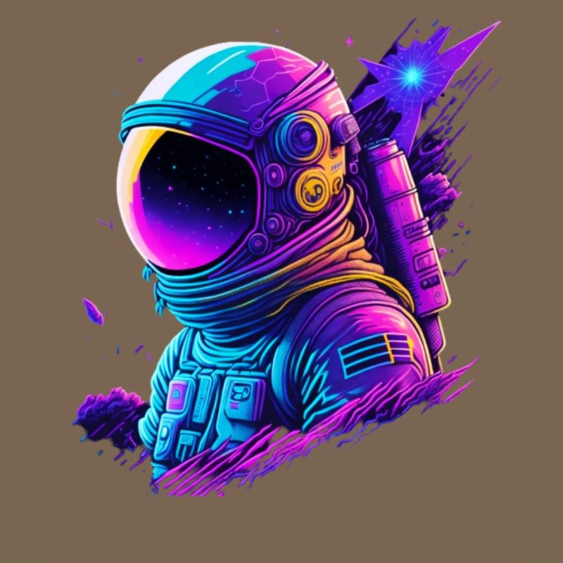 Synthwave Astronaute Space Explorer