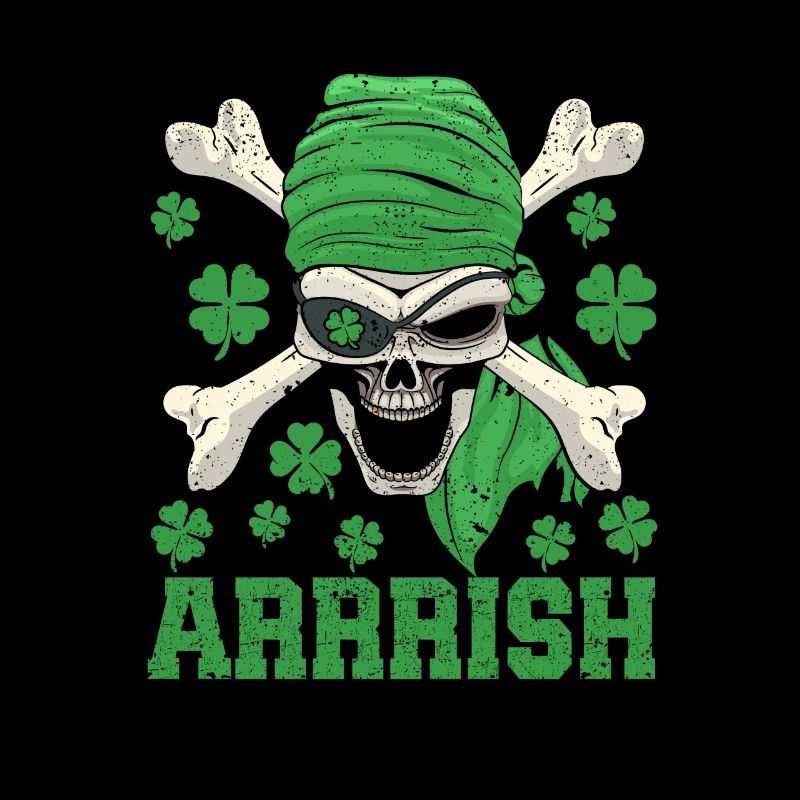 Arrish Irish Pirate Skull Leprechaun