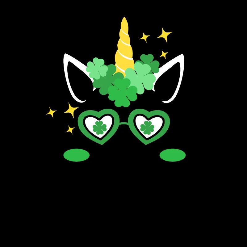 Unicorn Face St. Patrick's Day Irish Clover