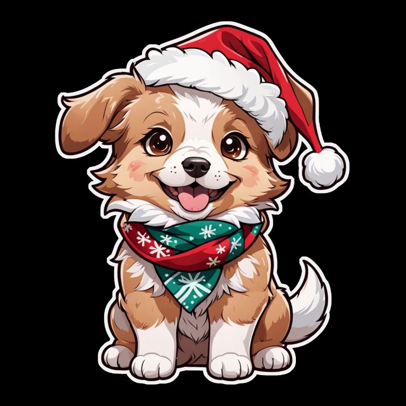 chien avec bonnet de noel