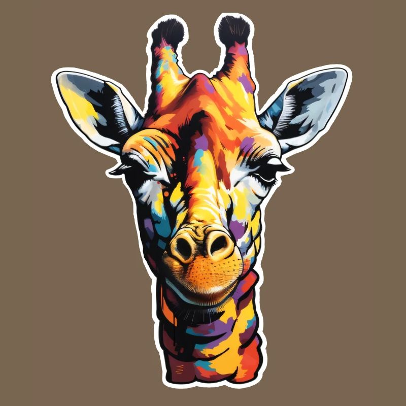 Giraffe head psychedelic
