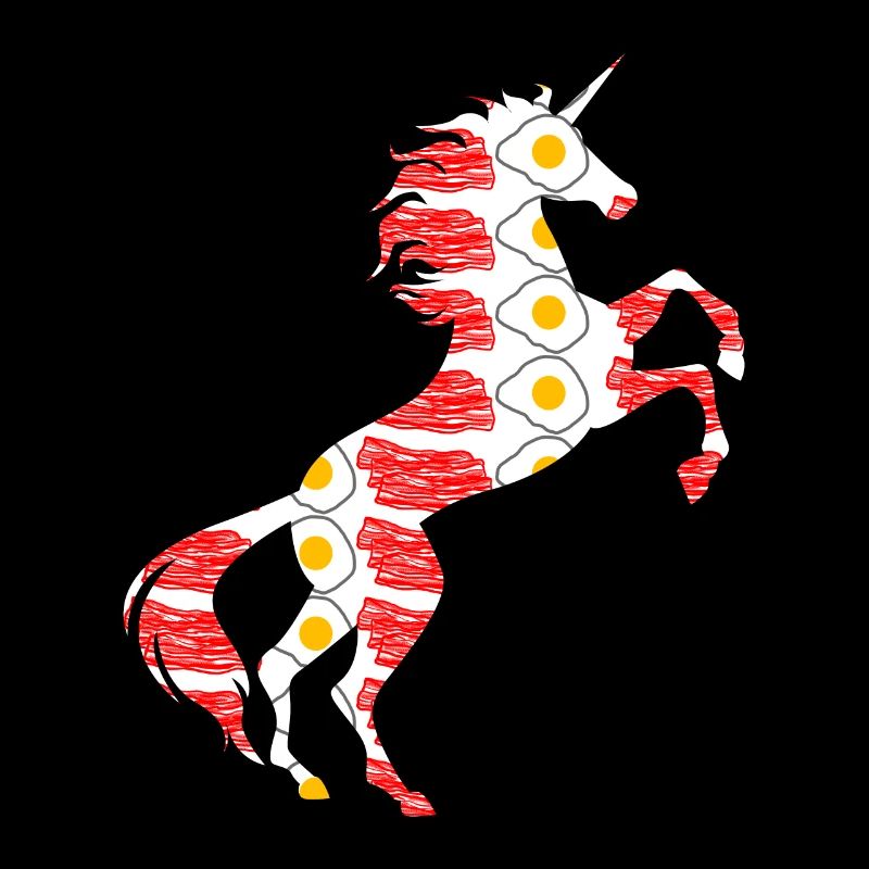 Bacon And Eggs Unicorn T-Shirt Breakfast Meals