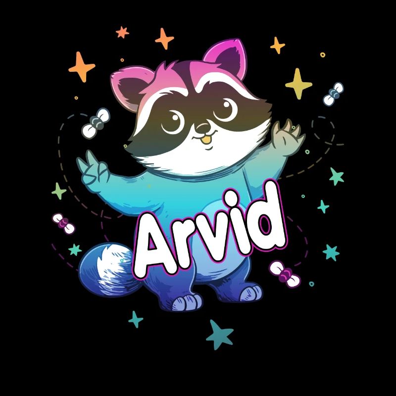 ARVID - Beau nom de garçon avec un raton laveur mignon