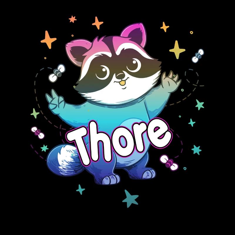 THORE - Beau nom de garçon avec un raton laveur mignon