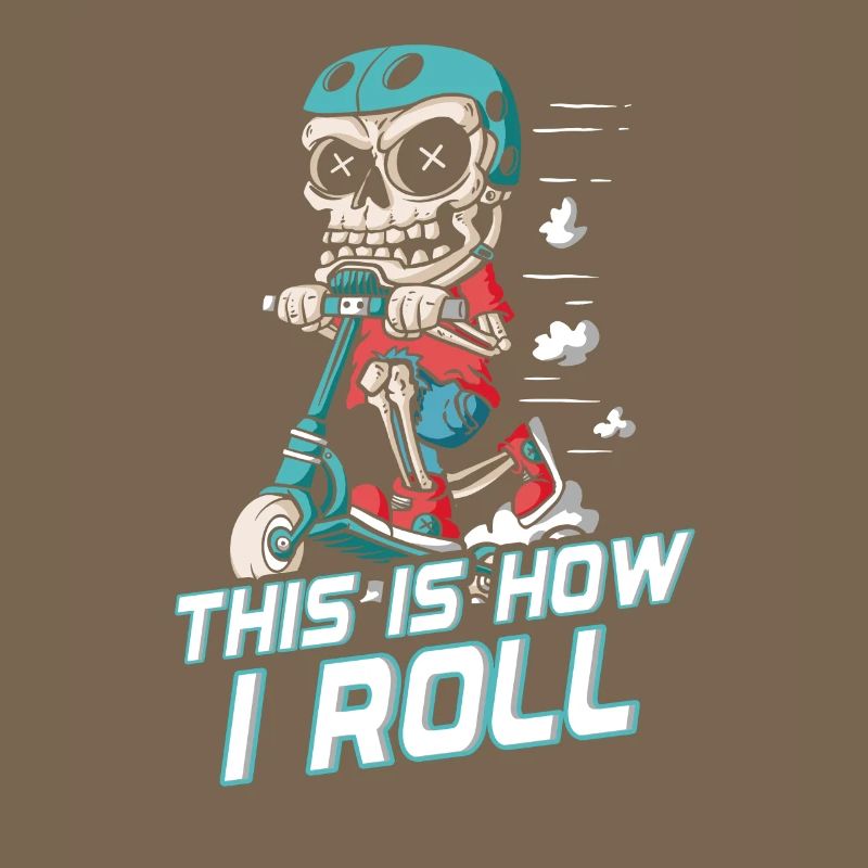 How I Roll: Skater Skeleton on Scooter