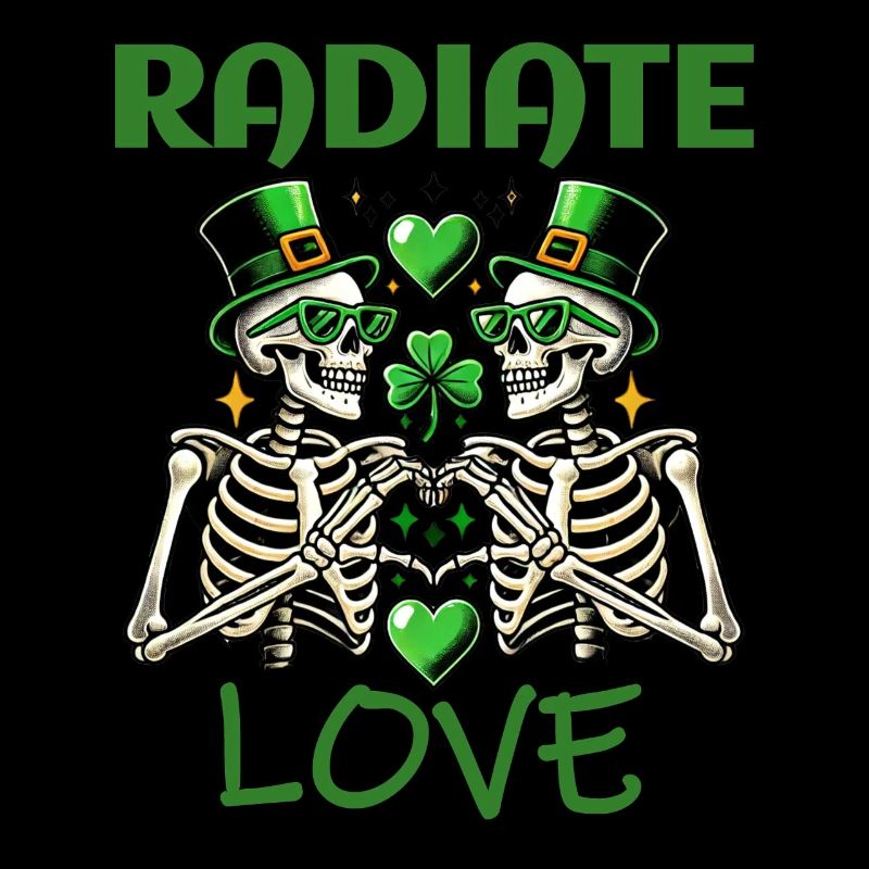 Saint-Patrick - Le design du squelette rayonne d’amour
