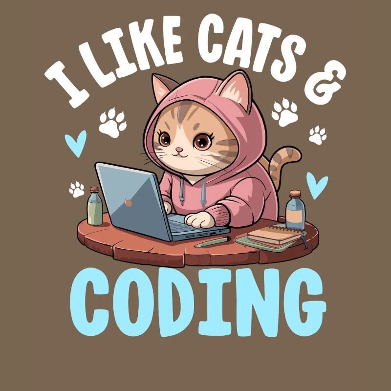 J’aime les chats et le design de nerd du codage