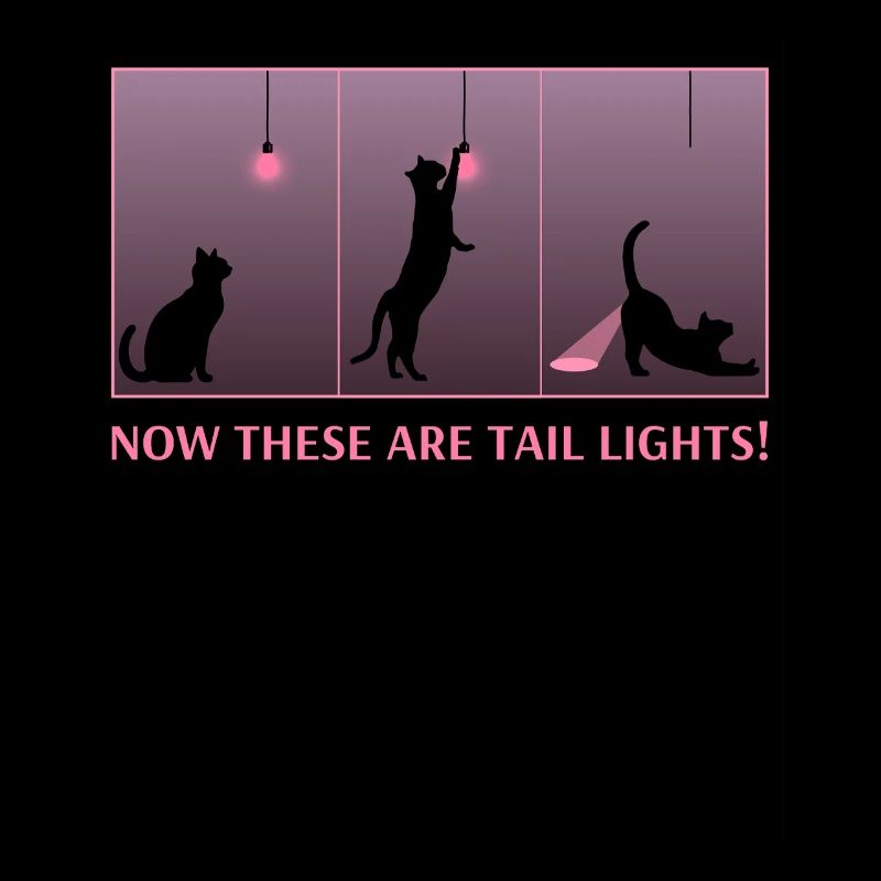 Funny Cat Eating Lightbulb Glowing Butt Tail Light