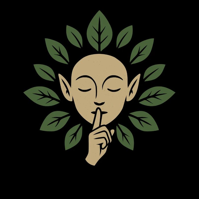 Elfin silence surrounded with leaves