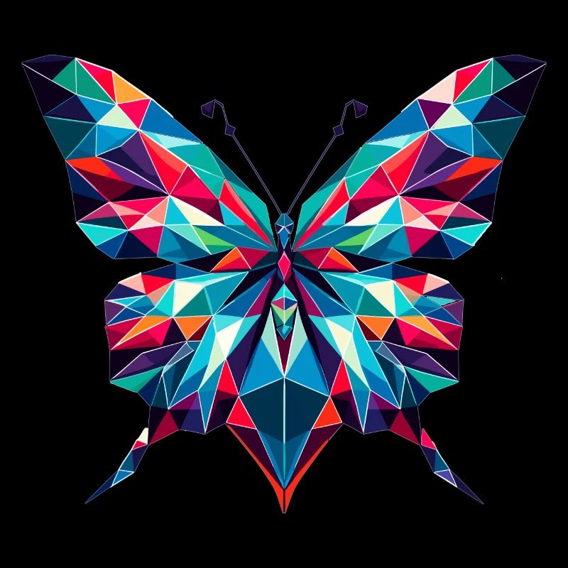 Butterfly in polygon illustration