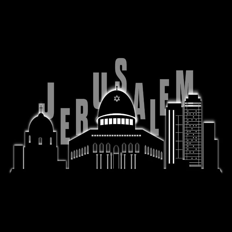 Silhouette de la ligne d’horizon de Jérusalem Souvenir