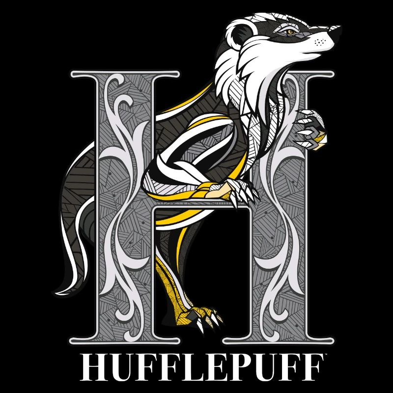 Harry Potter Emblème Hufflepuff monochrome