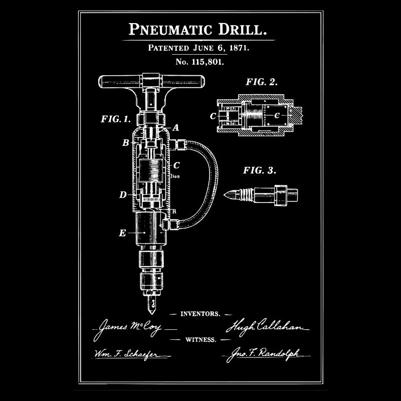 Pneumatic Drill Blueprint Patent