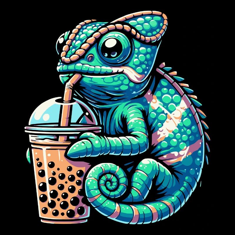 Bubble Tea Caméléon Boba Tea Kawaii Cadeau
