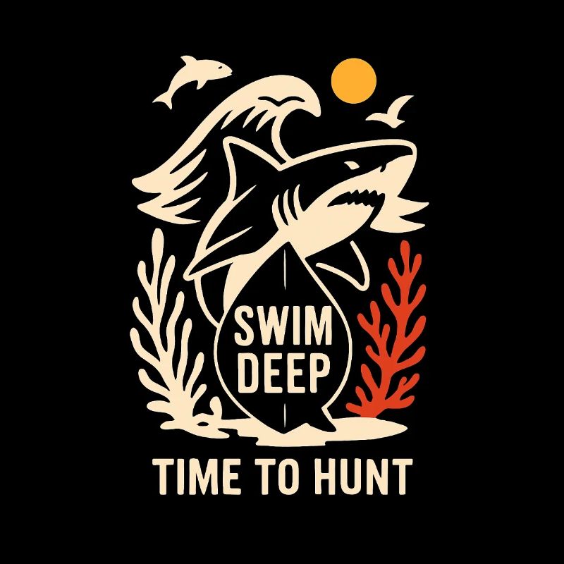 Deep Hunting Underwater Shark Scene
