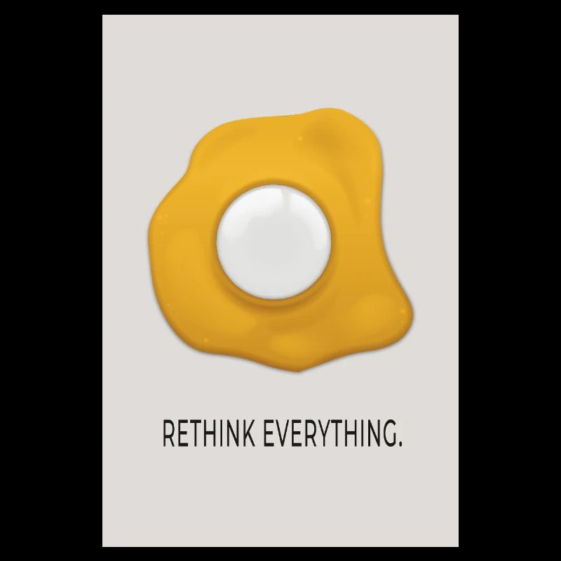 Affiche minimaliste d’œufs Rethink Everything