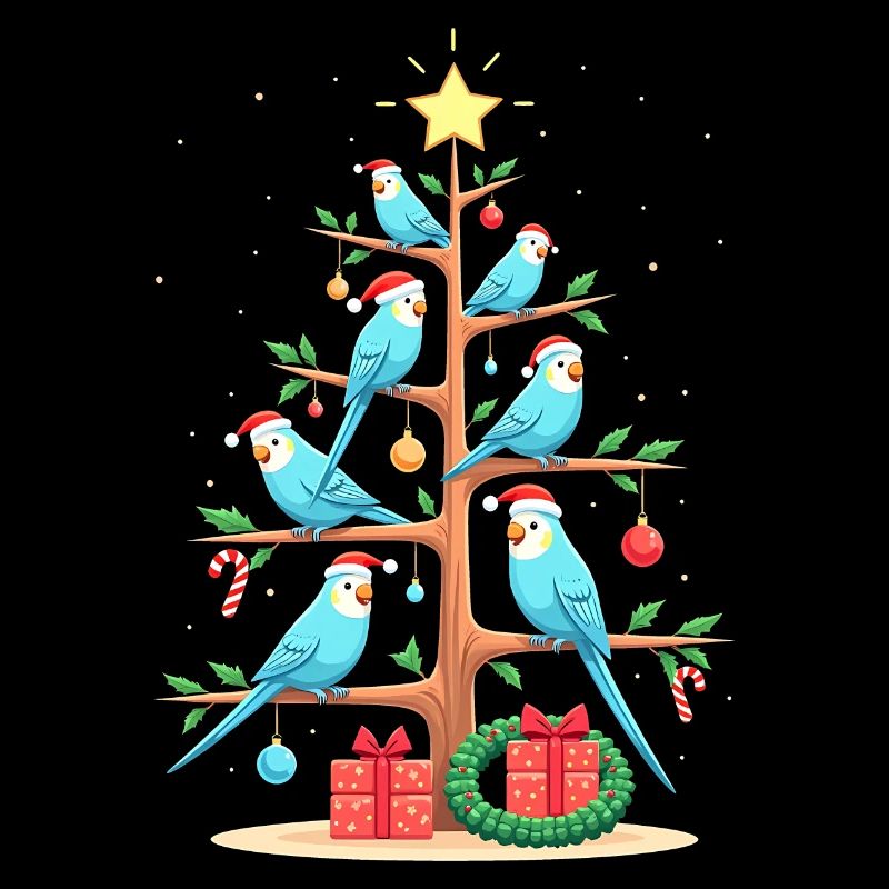 Arbre de Noël Perruche Oiseau Arbre de Noël