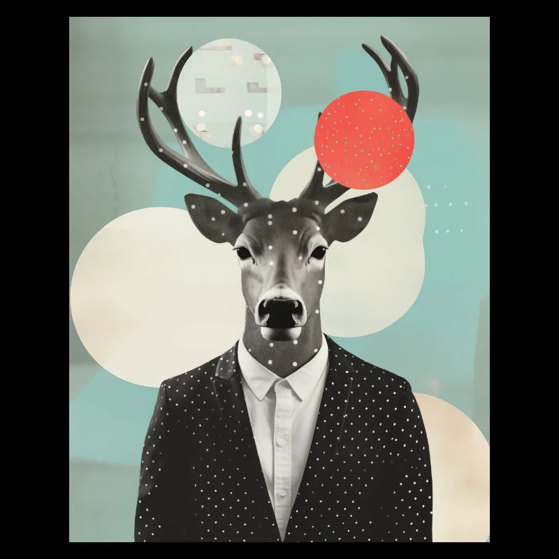 Surreal reindeer collage