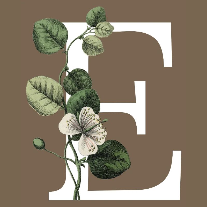 Green Botanical Letter E