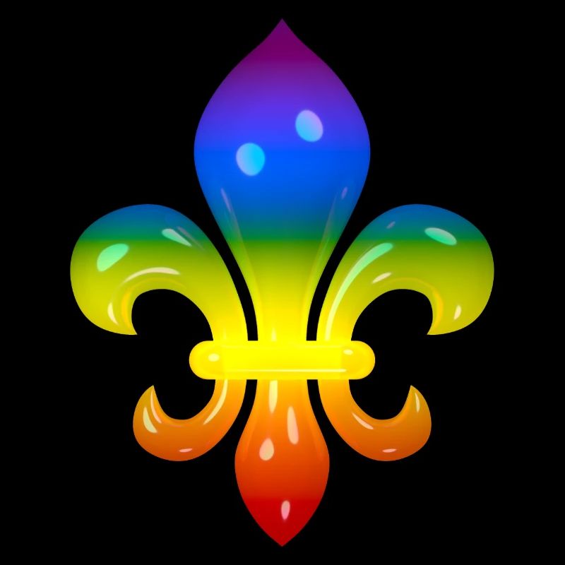 Fleur de Lys aux couleurs de l’arc-en-ciel
