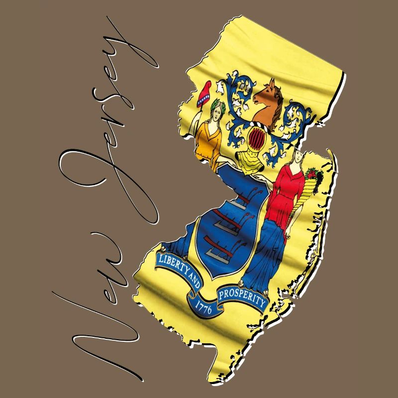 New Jersey (États-Unis) | Drapeau réel | Flag Map Script