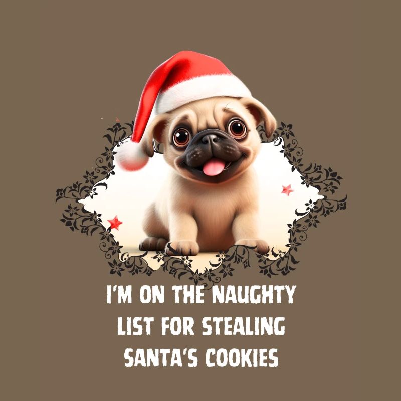 Cookie accomplice: Pug on Santa's List!