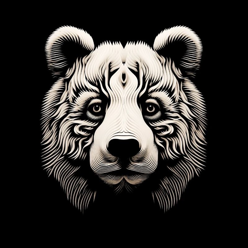 Abstract Op Art Bear Canvas - A Modern Wilderness