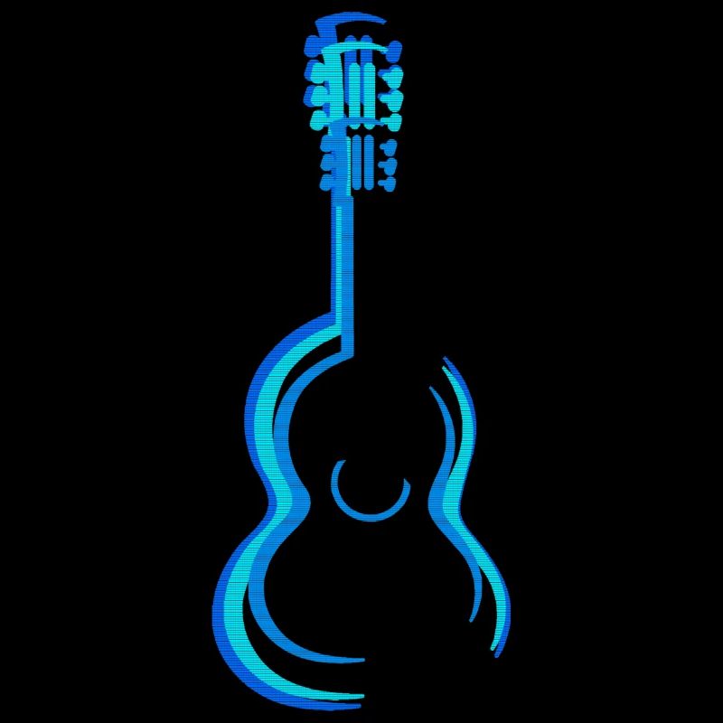 Graphisme de guitares classiques acoustiques bleu