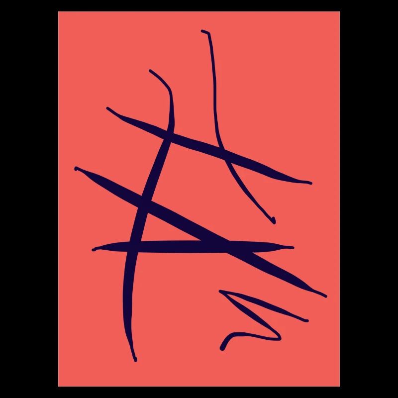Indigenous African abstraction in red blue