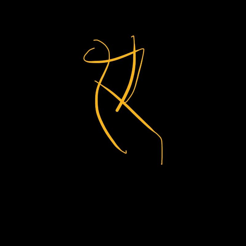 Lettre orange R en notation abstraite