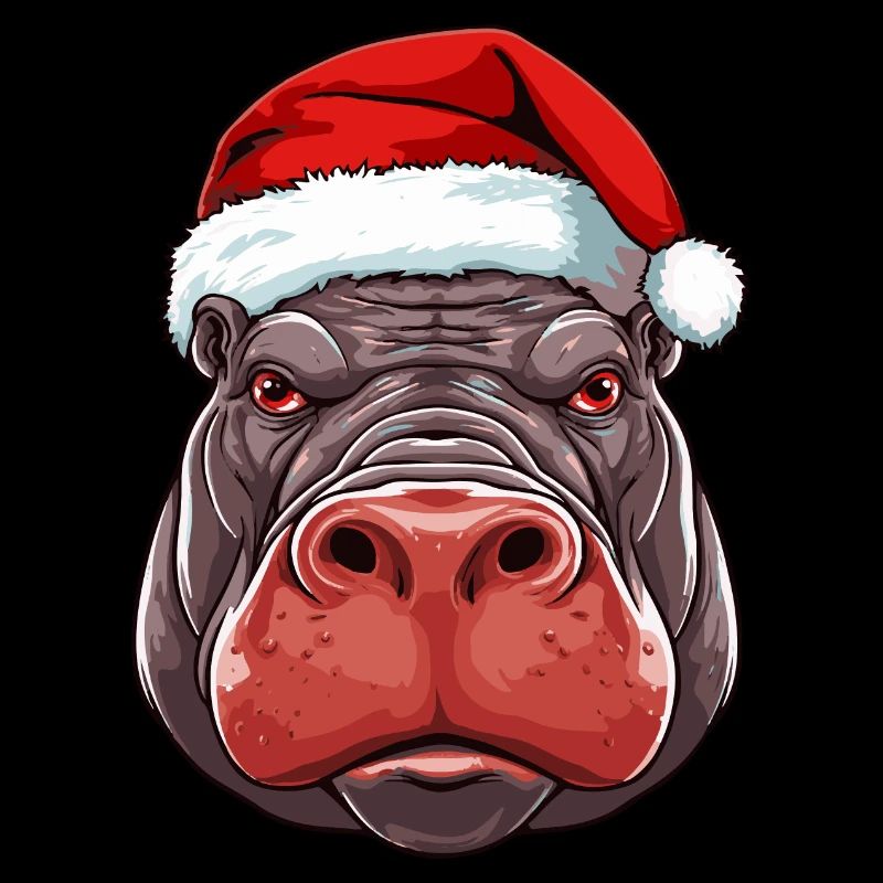 Tête d’animal de Noël hippopotame