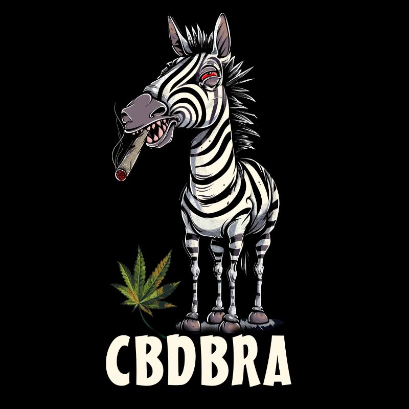 Stoner Cannabis Smoking THCbra Zebra With Joint
