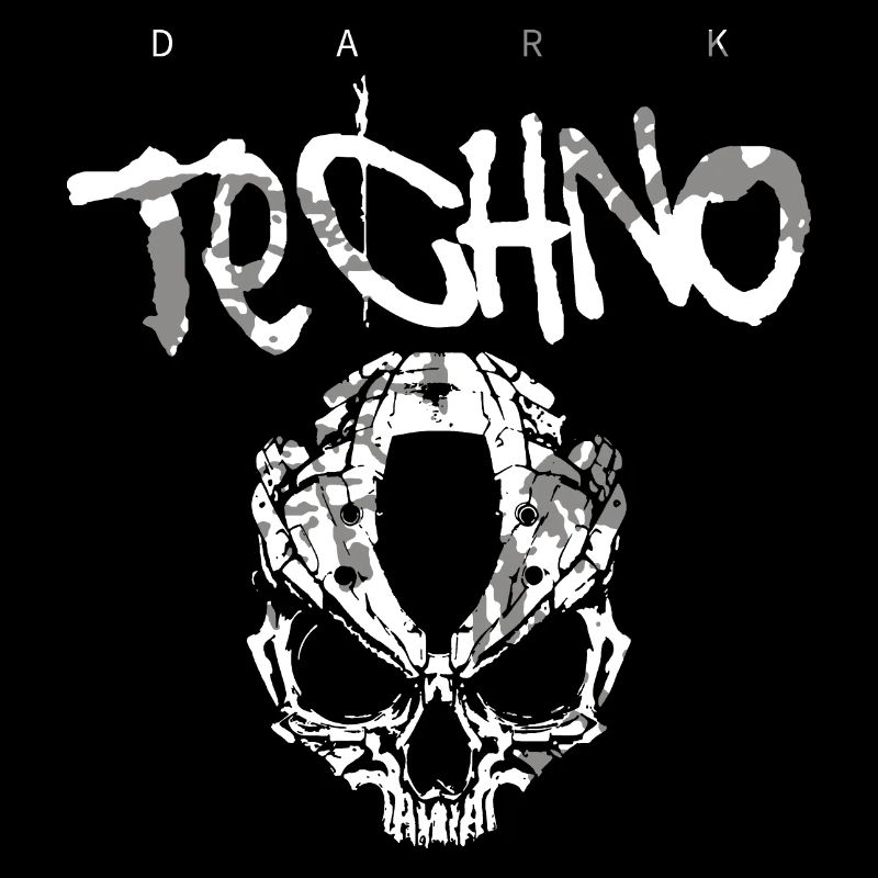 DARK TECHNO krasser Skull