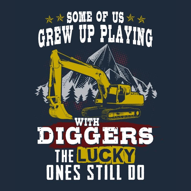 Construction Worker T-Shirt · Construction Site · Excavator · Crane