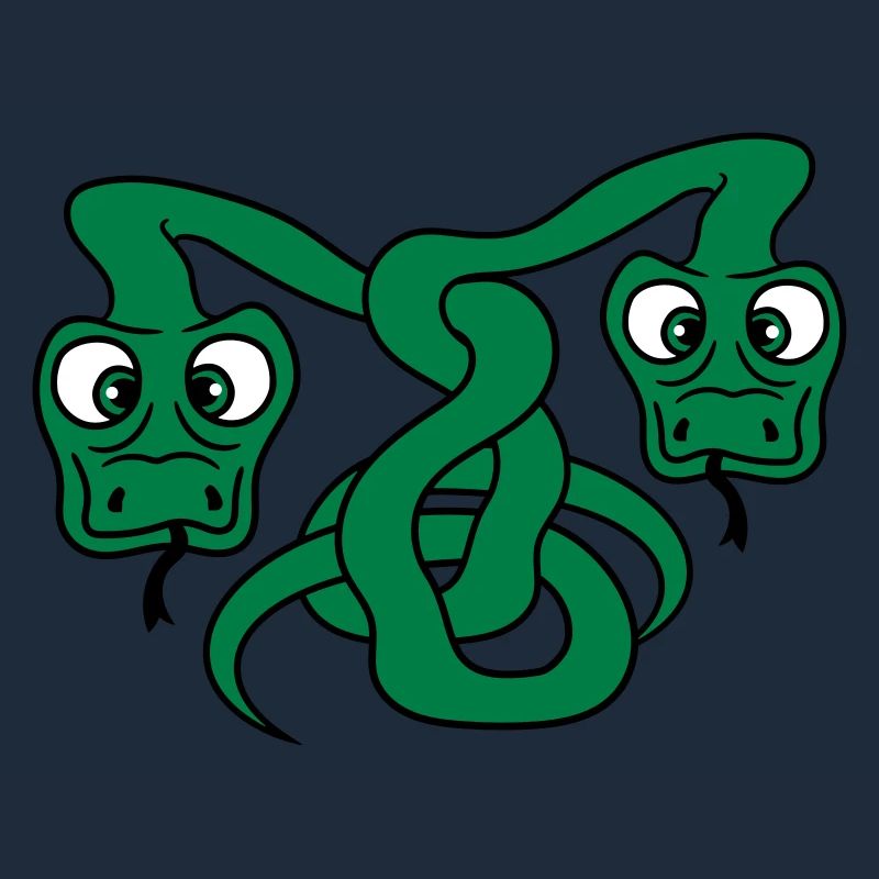 2 funny long comic cartoon snakes team buddies cou