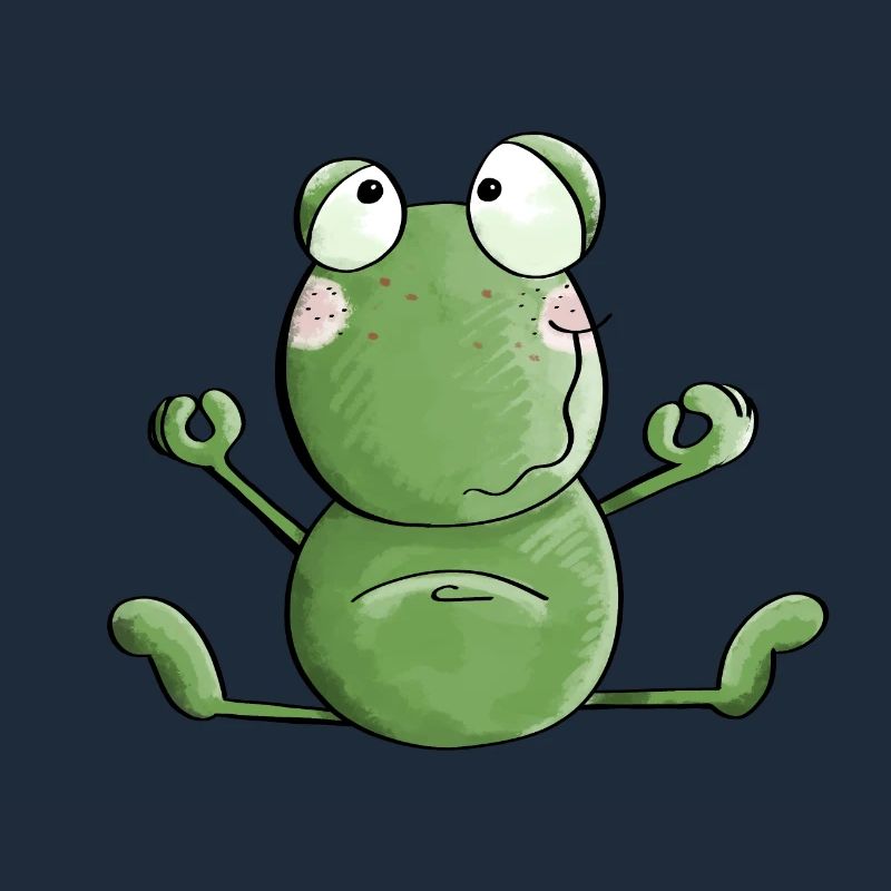 Frog makes yoga - frogs - meditation - toad