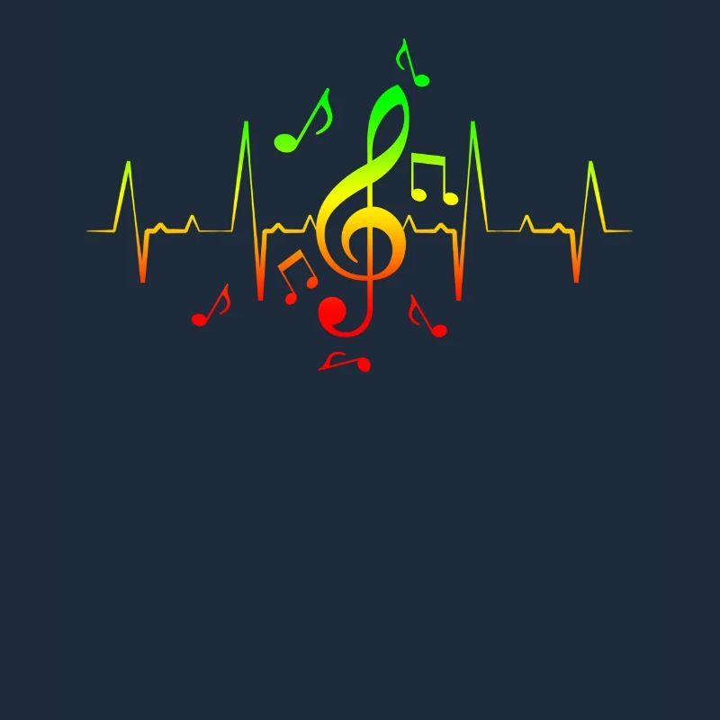Reggae Music Note Hearbeat